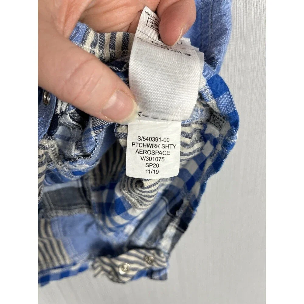 babyGap Romper 3-6M Blue‎ Patchwork Plaid Collar Romper One Piece Preppy Classic